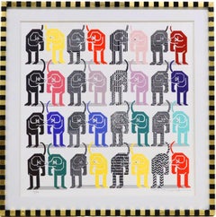 „Parejas“ – Giclée-Druck, surrealistischer Stil, gerahmt, 2012, signiert