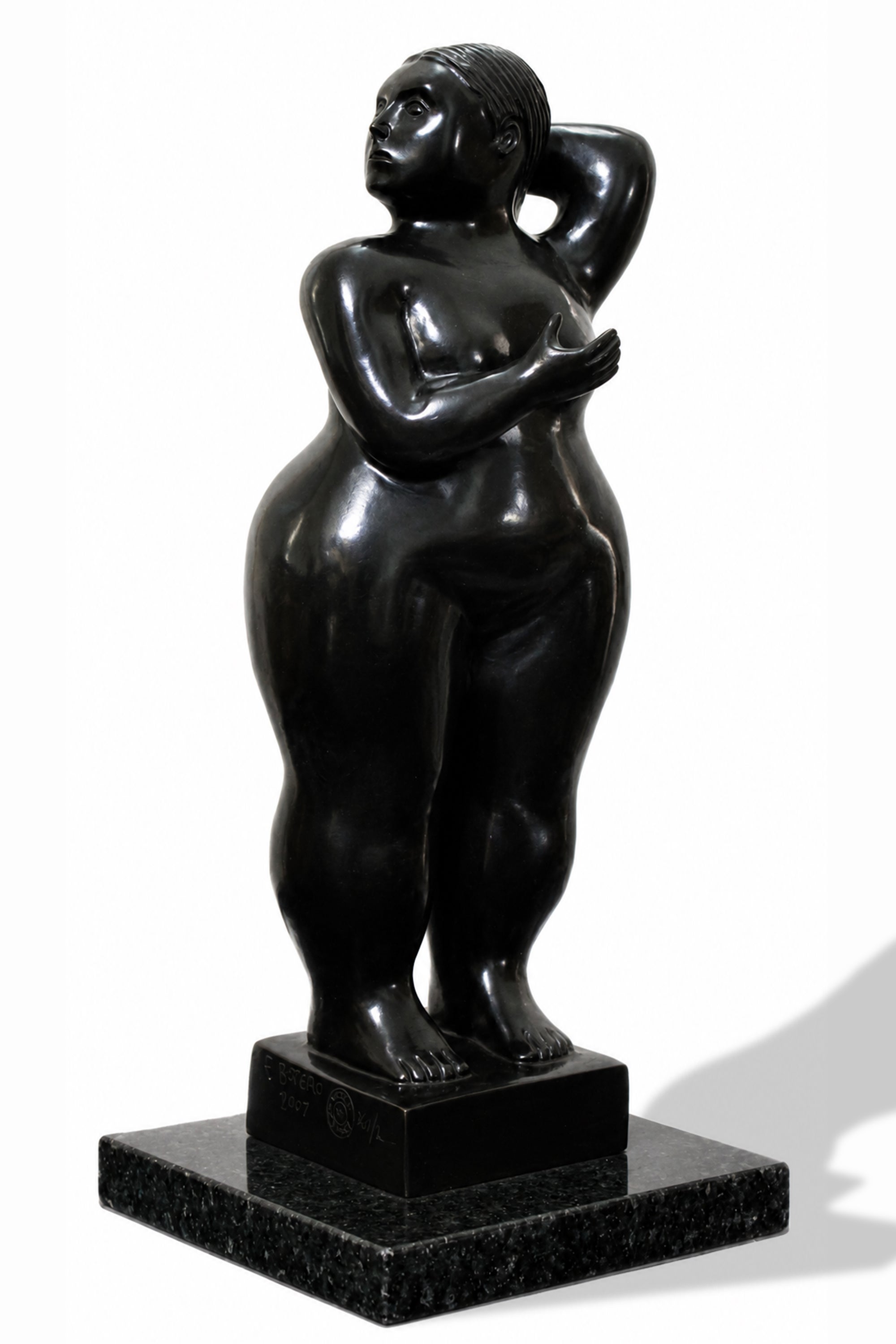D'après Botero - Sculpture en bronze représentant une femme debout, art contemporain du XXe siècle