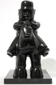 After Botero Bronze Sculpture of Man on Horse, Dark Patina, Edition 50 beautiful