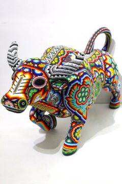 Chroma 'El Toro' Sculpture, Huichol Series, Mixed Media, 2026