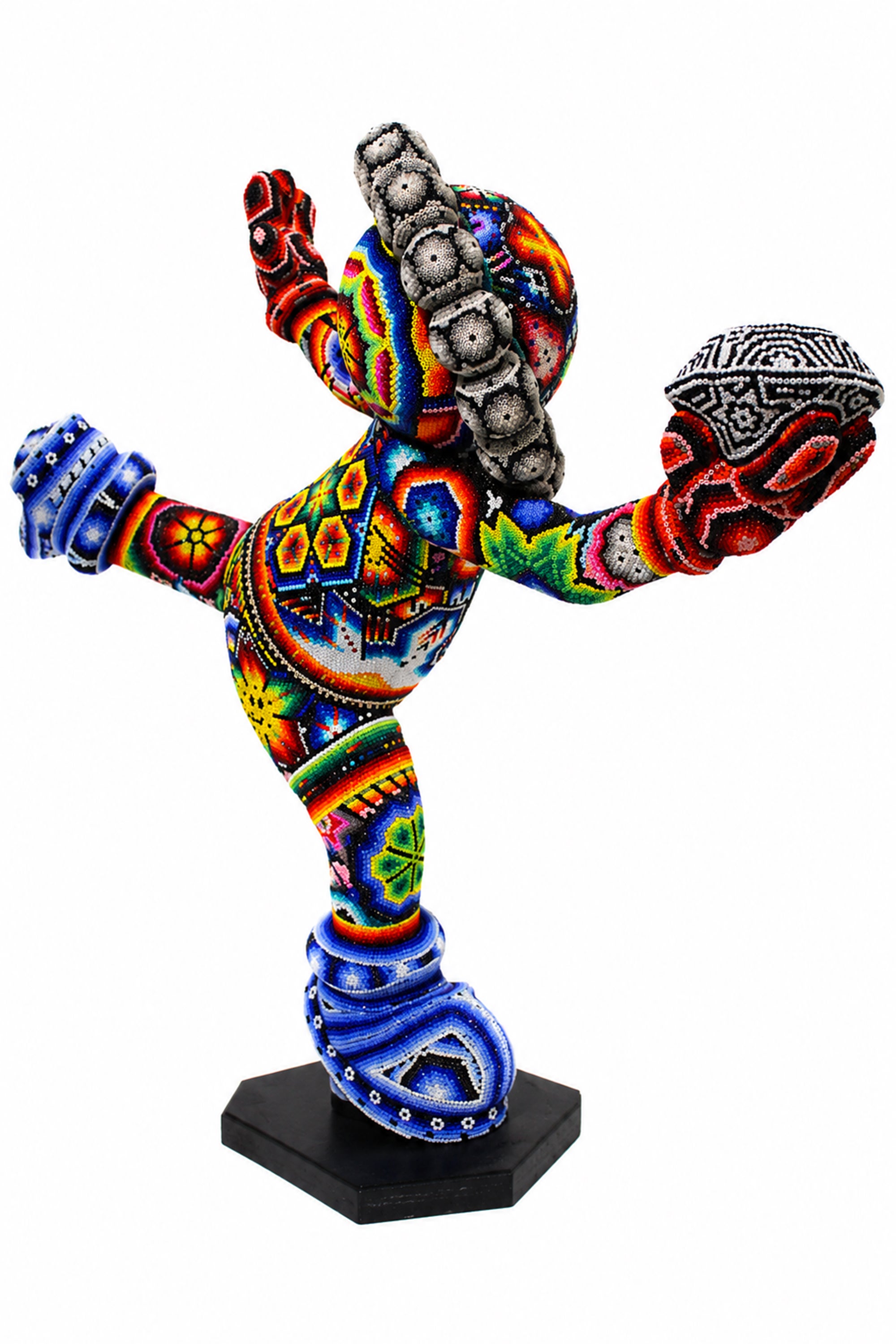 CHROMA aka Rick Wolfryd  Figurative Sculpture - Chroma 'DIAMOND GIRL' Sculpture, Huichol Series, Mixed Media, 2026