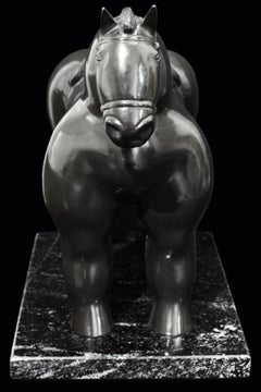 After Botero Bronze Horse with Saddle Sculpture, Contemporary Edition of 50