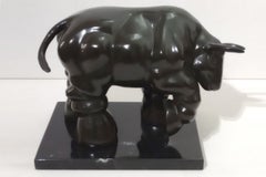 Escultura de bronce «El toro de Botero», contemporánea, siglo XX, ed. De la A a la Z