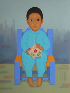 Gustavo Montoya "Alcancía" Portrait of a Mexican Child with a Little Bank