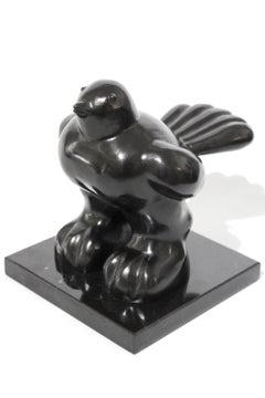 Nach Botero: „Stehender Vogel“, Bronzeskulptur, zeitgenössisch, 20. Jahrhundert, Auflage: 50