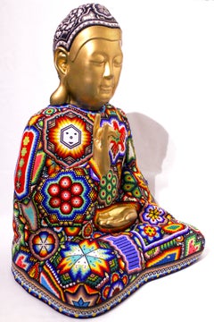 CHROMA aka Rick Wolfryd "BUDDHA MADRE" Contemporary Huichol Beaded Buddha