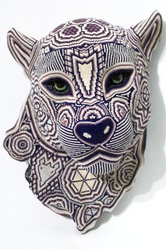 CHROMA aka Rick Wolfryd "Jaguar Head", Huichol, Contemporary, Mixed Media, 2026