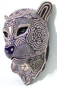 CHROMA aka Rick Wolfryd "Jaguar Head", Huichol, Contemporary, Mixed Media, 2026
