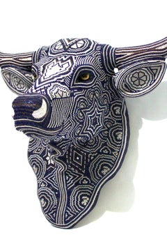 CHROMA aka Rick Wolfryd "Bull Head II", Huichol, Contemporary, Mixed Media, 2026