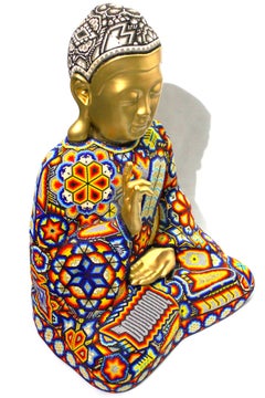 CHROMA aka Rick Wolfryd "BUDDHA MADRE" Contemporary Huichol Beaded Buddha