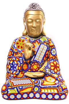 CHROMA aka Rick Wolfryd "BUDDHA MADRE" Contemporary Huichol Beaded Buddha