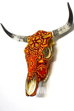 “Teschio di toro” (dalla collezione CHROMA), Huichol, contemporaneo, tecnica mista, 2026