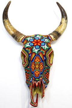 „Bull Skull“ (aus der CHROMA-Sammlung), Huichol, zeitgenössisch, Mischtechnik, 2026
