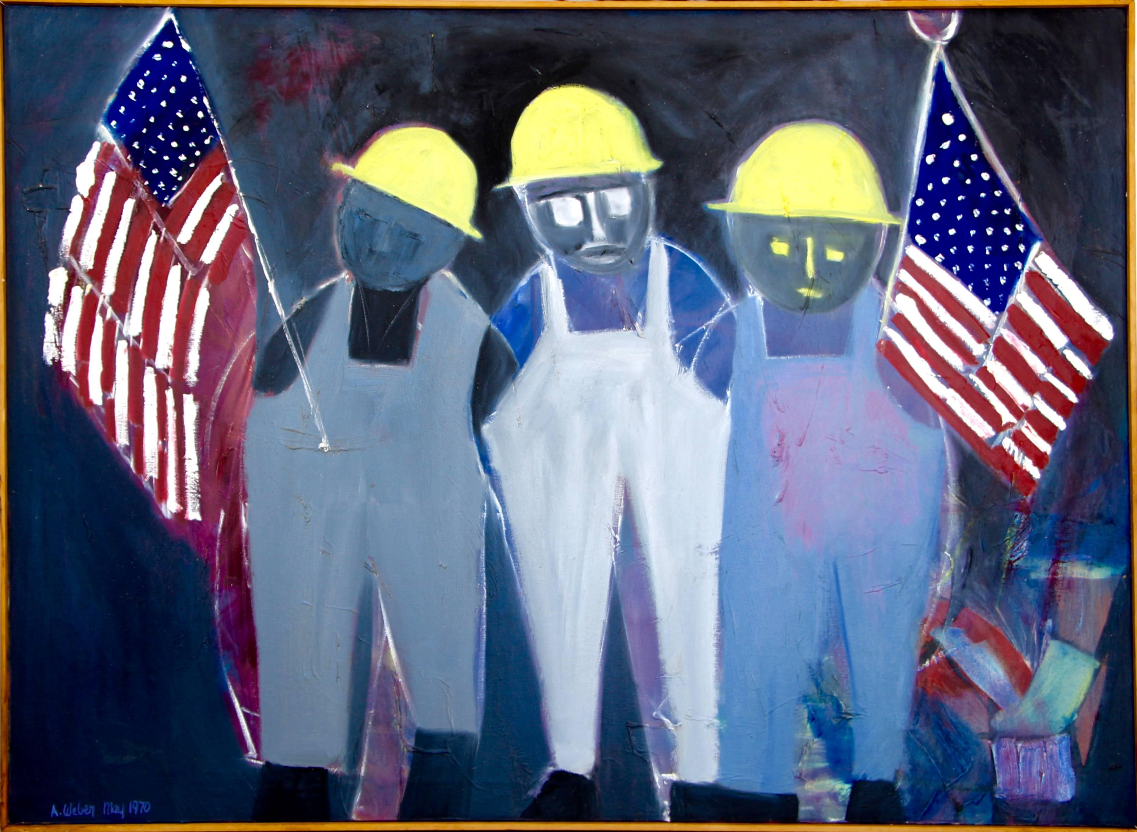 Arnold Weber Figurative Painting - Patriotic workers 
