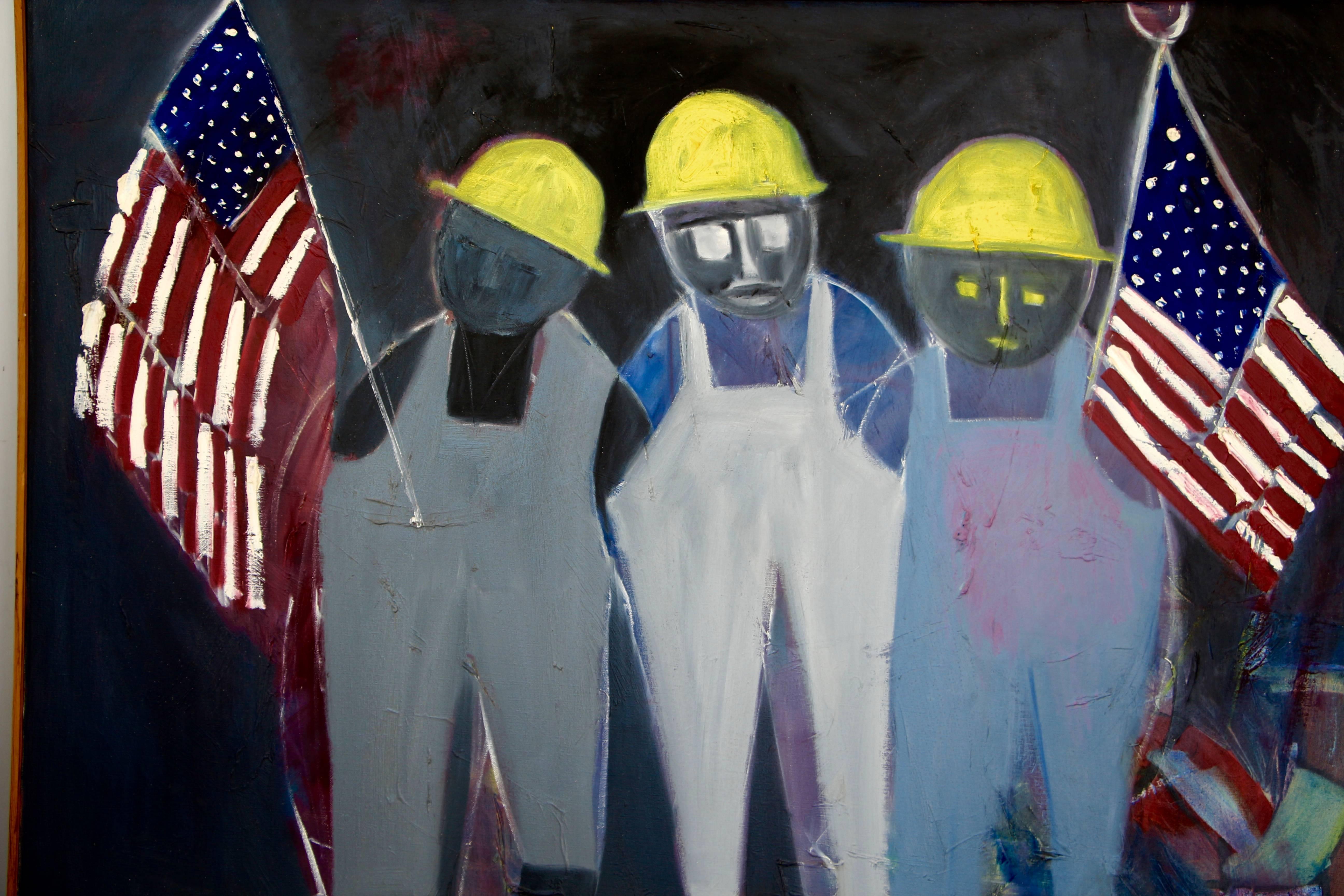 Patriotic workers  - Abstract Painting by Arnold Weber