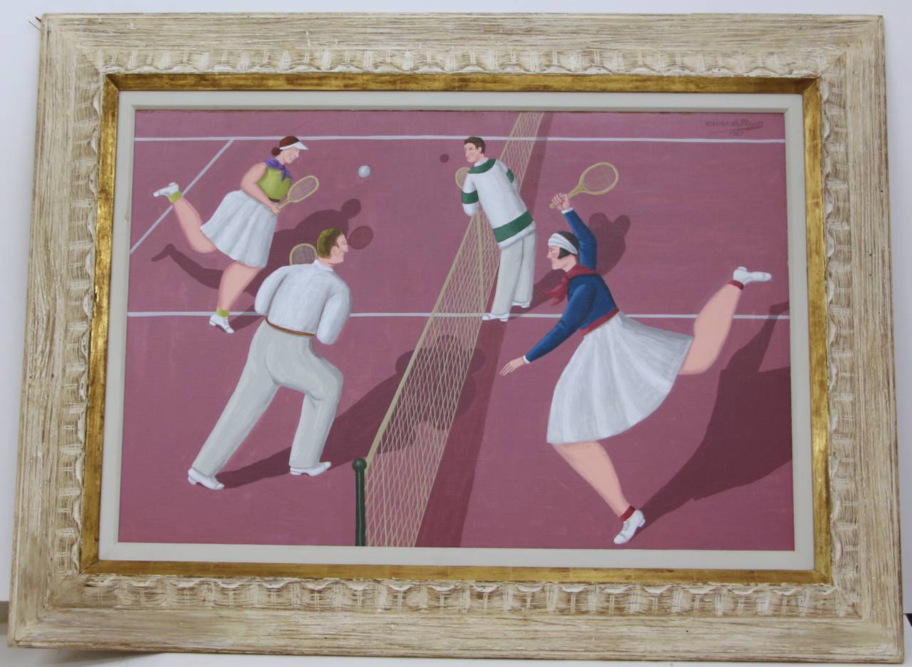 Tennis 1987 - Painting by Oscar De Mejo