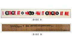 SAMO(c) 4 the Indirectly.../ Ich starre eine Wand an (Doppelseitiges Original-Kunstwerk)