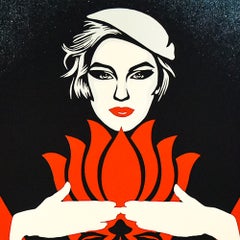 Shepard Fairey, «Noir Flower Woman» (rojo)