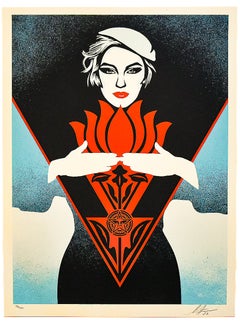 Shepard Fairey, « Noir Flower Woman » (bleu)