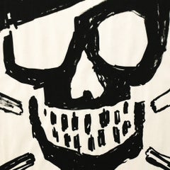 Sérigraphie « Skull and Paintbrushes » de Banksy, noire, 2010