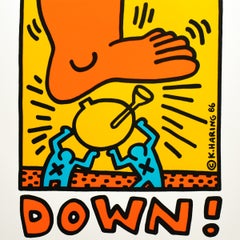 Keith Haring Crack Down Poster, Color Print, Contemporary, 1986