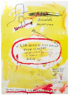 Jean Michel Basquiat Supercomb, Paris Exhibition Poster, First Printing 1988