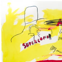 Jean Michel Basquiat Supercomb, Paris Exhibition Poster, First Printing 1988