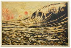 Litografia “Dark Wave” di Shepard Fairey, opera d’arte contemporanea firmata, 2017