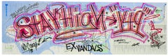 Stay High 149 Where's Your Stop, Hand Painted Original Art on NYC Bus Map, 2003
