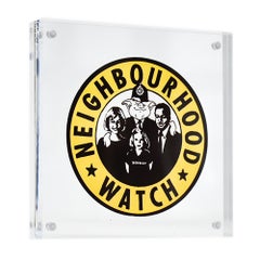 Adesivo "Neighbourhood Watch" di Banksy, incorniciato, arte di strada, 2005