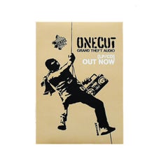 Banksy One Cut Grand Theft Audio Sticker, Framed, Street Art, 2000