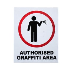 Autocollant « Zone de graffiti autorisée » de Banksy, encadré, art urbain, 2004