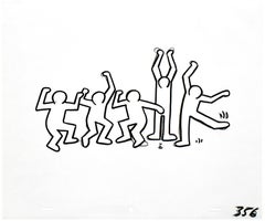 Keith Haring Sesame Street 5 Dancing Men Breakdancers Animation Master Set 1991