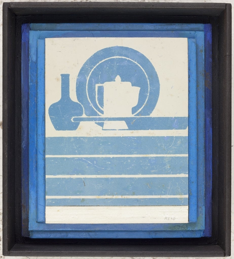 Blue Plates - Mixed Media Art by Randall Reid