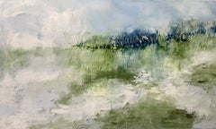 Across the Quiet, original abstract landscape, 36 x 60 inches
