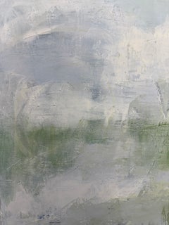 « Across the Quiet », paysage abstrait original, 36 x 60 pouces
