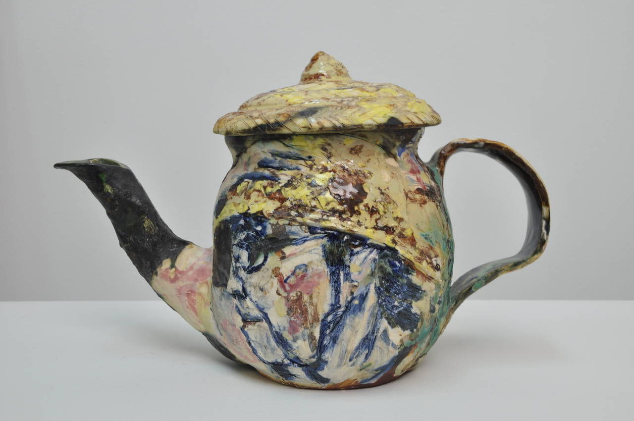 Teapot With Straw Hat - Contemporary Art by Tiffany Pollack