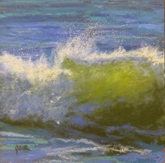 «Shaken Not Stirred» - Pintura al pastel de un paisaje con olas