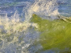 «Shaken Not Stirred» - Pintura al pastel de un paisaje con olas