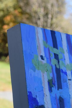 Midnight Indigo Blues - Arcylic Forest Birch Twilight Painting