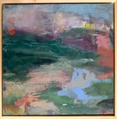 Nachmittagsregen – Kleines quadratisches Acrylgemälde