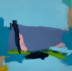 Lakeside - Blue Abstract Landscape Painting
