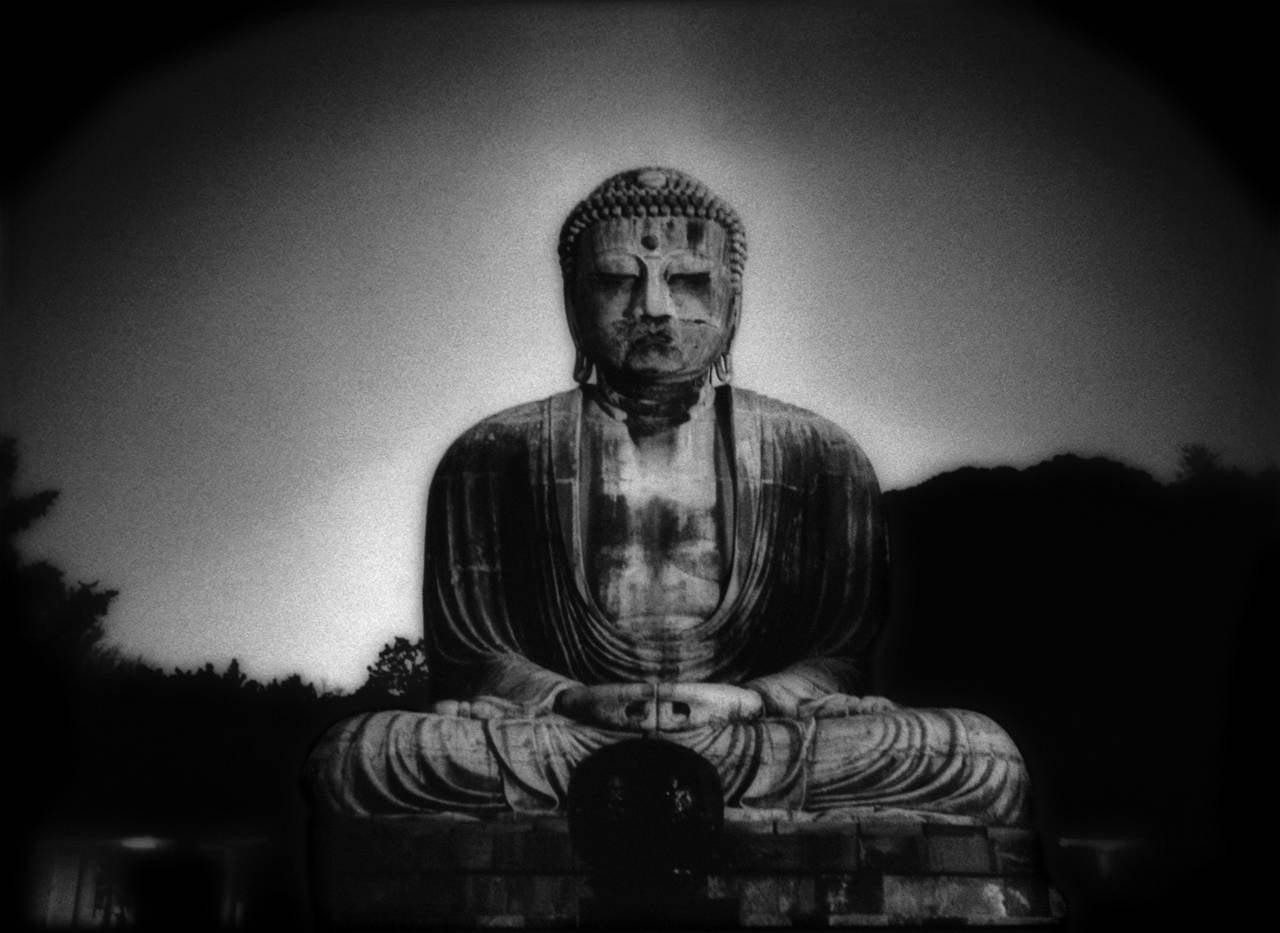 James Whitlow Delano Black and White Photograph - Diabutso (Great Buddha) at night, Kamakura, Japan