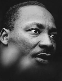 Martin Luther King Junior, with the UN building reflecting in his eye,  1967