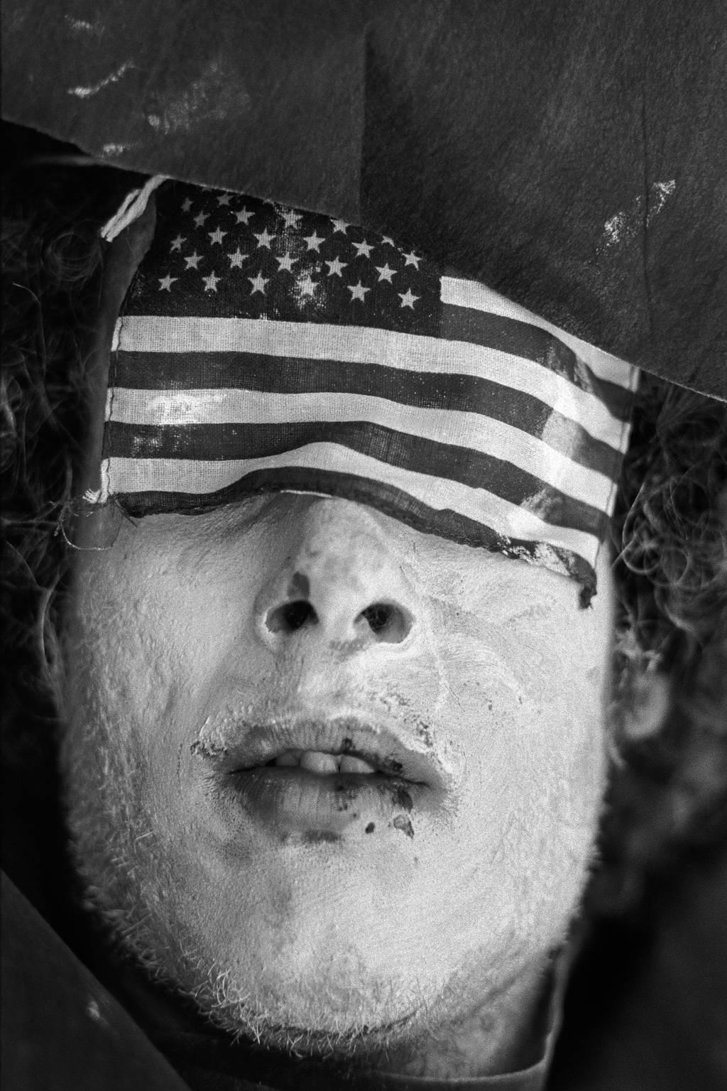 Jean-Pierre Laffont Black and White Photograph - Anti-Vietnam War protestor, Miami, FL, August 23rd, 1972