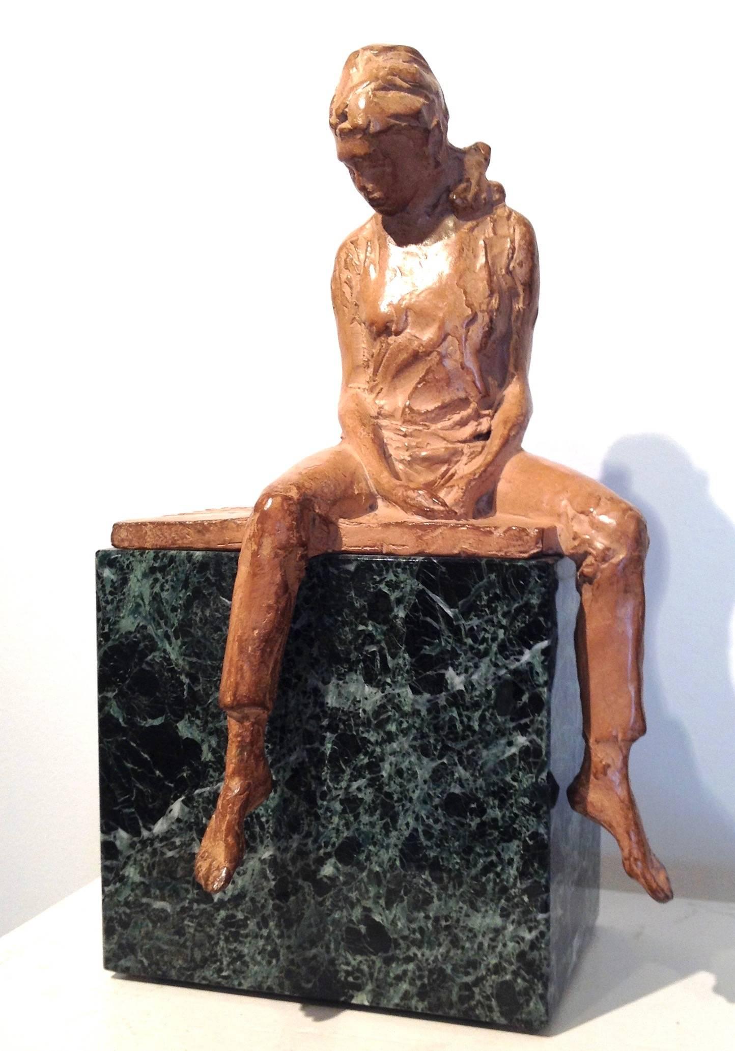 Stanley Bleifeld Figurative Sculpture - Woman on the Counter