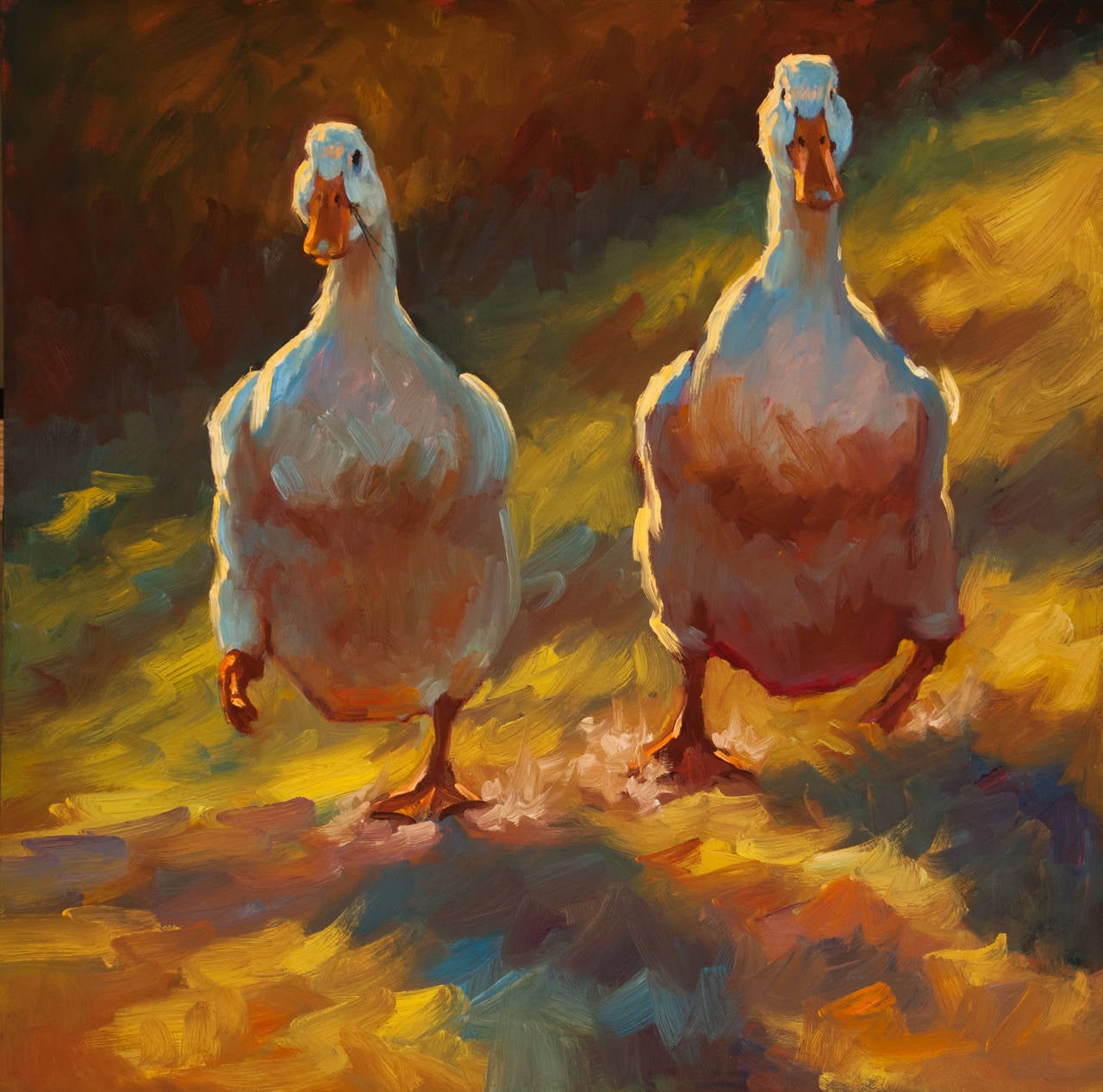 Cheri Christensen Animal Painting - Duck Run