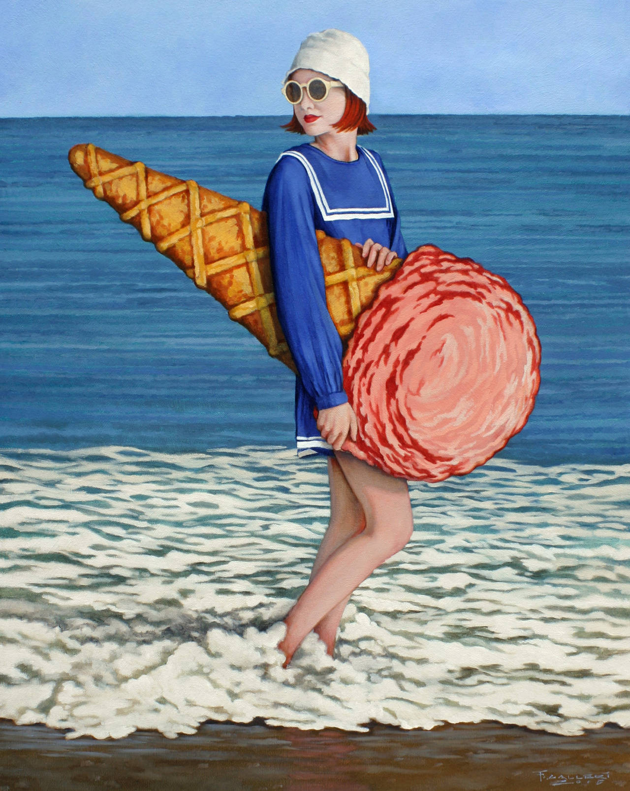 Fred Calleri Figurative Painting - Ice Cream Sunday