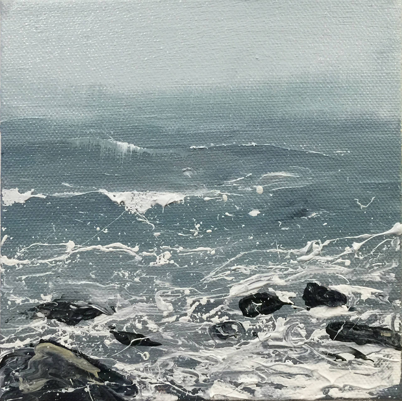 Annie Wildey Landscape Painting - Mist & Rocks