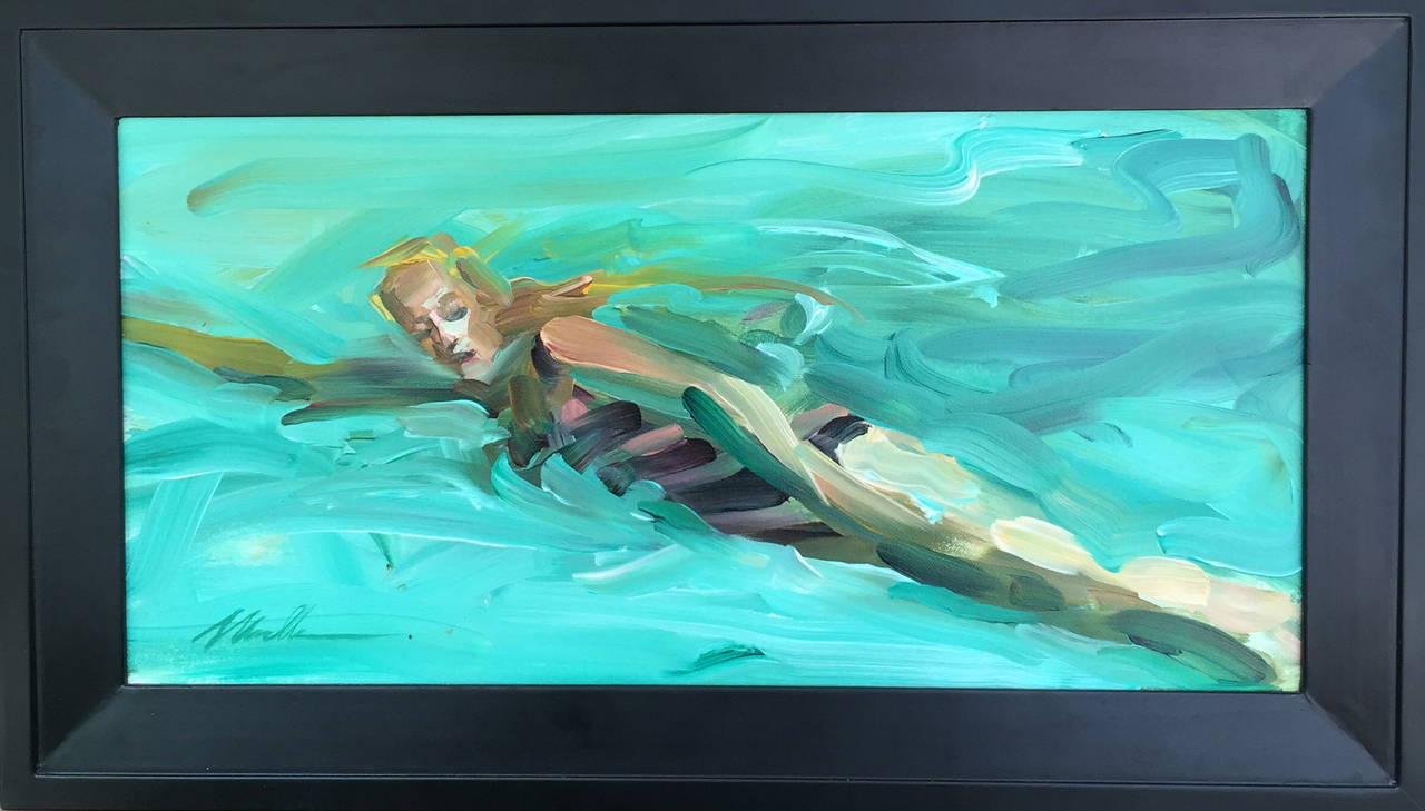 Aqua Glider - Painting by Michelle Torrez